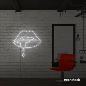 Dripping Lips Neon Sign