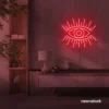 All Seeing Eye neon sign in red for spiritual decor, yoga studios, and creative wall displays.