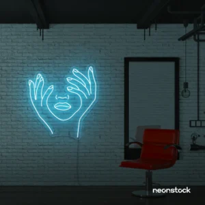 Face & Hands Neon Sign