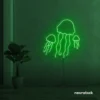 Jelly Fish neon sign in deep green for ocean-themed wall decor