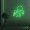 Jelly Fish neon sign in green for ocean-themed wall decor