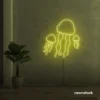 Jelly Fish neon sign in lemon yellow for ocean-themed wall decor