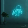 Jelly Fish neon sign in mint green for ocean-themed wall decor