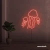 Jelly Fish neon sign in peachy pink for ocean-themed wall decor