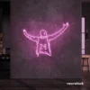 Kobe Bryant 24 neon sign in baby pink for sports room or man cave