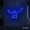 Kobe Bryant 24 neon sign in dark blue for sports room or man cave