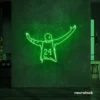Kobe Bryant 24 neon sign in deep green for sports room or man cave