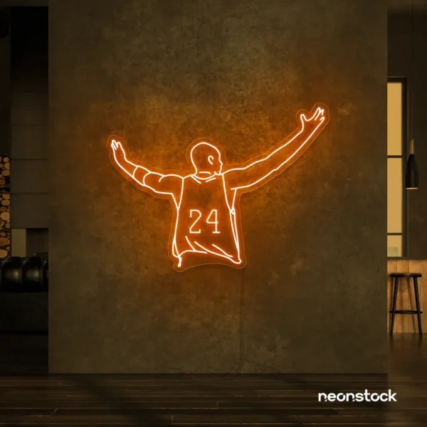 Kobe Bryant 24 neon sign in orange for sports room or man cave