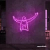 Kobe Bryant 24 neon sign in pink for sports room or man cave