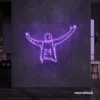 Kobe Bryant 24 neon sign in purple for sports room or man cave