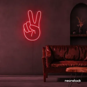 Peace neon sign in red for wall decor