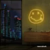 Smiley face neon sign in golden yellow for home or kids room wall decor