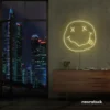 Smiley face neon sign in warm white for home or kids room wall decor