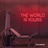 The World Is Yours neon sign in red for empowerment decor, teen rooms, and motivational walls.