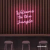 Welcome to the Jungle neon sign in baby pink for bold interiors, gaming setups, and tropical decor.
