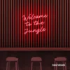 Welcome to the Jungle neon sign in red for bold interiors, gaming setups, and tropical decor.