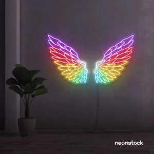 Angel Wings Neon Sign – Multicolor Wall Decor for Photos, Events & Interiors | NeonStock