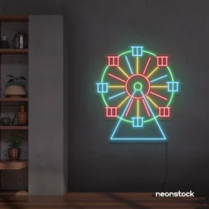 Ferris Wheel Neon Sign – Colorful LED Carnival Wall Art | NeonStock