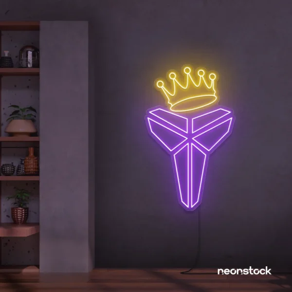 King Kobe neon sign in yellow for basketball fan decor