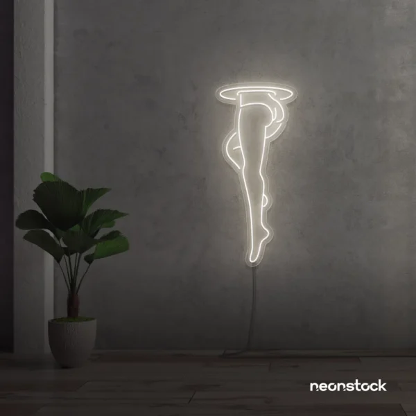 Legs Neon Sign in Neutral White for aesthetic home or room decor