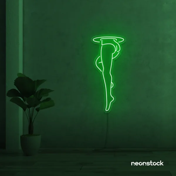 Legs Neon Sign in Deep Green for aesthetic home or room decor