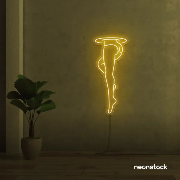 Legs Neon Sign in Golden Yellow for aesthetic home or room decor