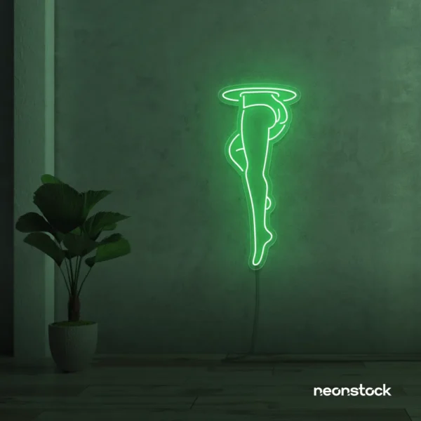Legs Neon Sign in Green for aesthetic home or room decor
