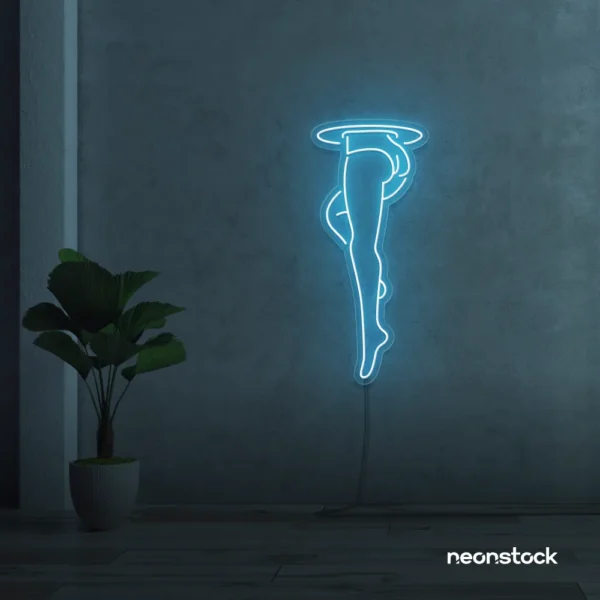 Legs Neon Sign in Ice Blue for aesthetic home or room decor