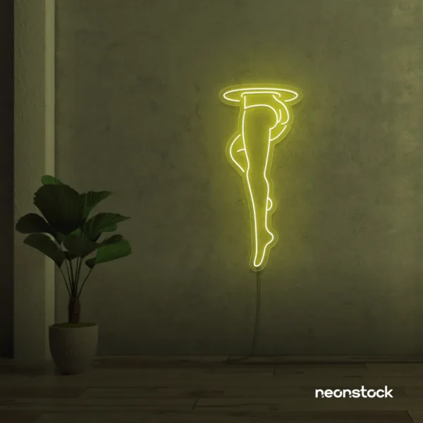 Legs Neon Sign in Lemon Yellow for aesthetic home or room decor