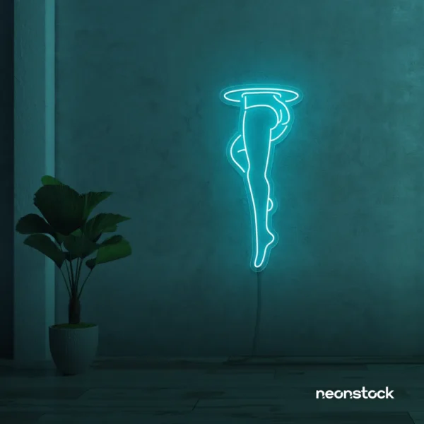 Legs Neon Sign in Mint Green for aesthetic home or room decor