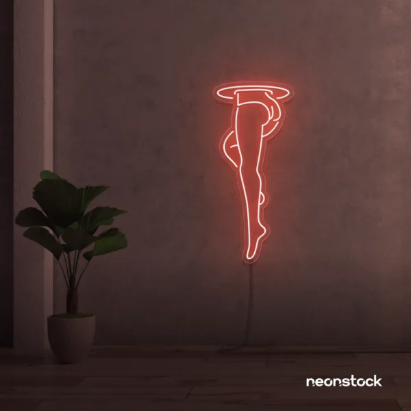 Legs Neon Sign in Peachy Pink for aesthetic home or room decor