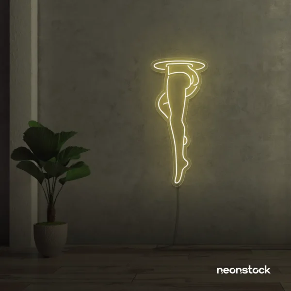 Legs Neon Sign in Warm White for aesthetic home or room decor