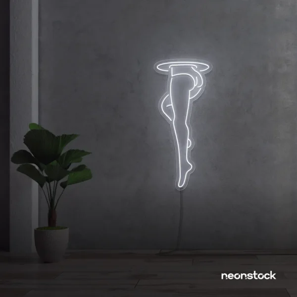 Legs Neon Sign in White for aesthetic home or room decor
