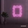 Mirror neon sign in baby pink for home and beauty salon decor