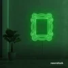 Mirror neon sign in deep green for home and beauty salon decor
