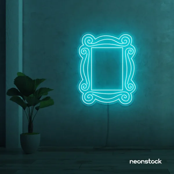 Mirror neon sign in mint green for home and beauty salon decor