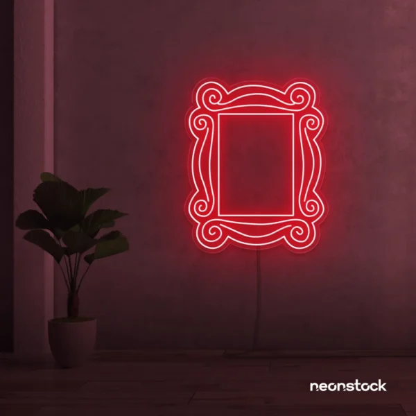 Mirror neon sign in red for home and beauty salon decor