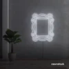 Mirror neon sign in white for home and beauty salon decor
