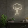 Tree neon sign in Neutral White for home and wall decor