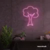 Tree neon sign in Baby Pink for home and wall decor