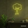 Tree neon sign in Lemon Yellow for home and wall decor