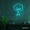 Tree neon sign in Mint Green for home and wall decor