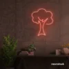 Tree neon sign in Peachy Pink for home and wall decor