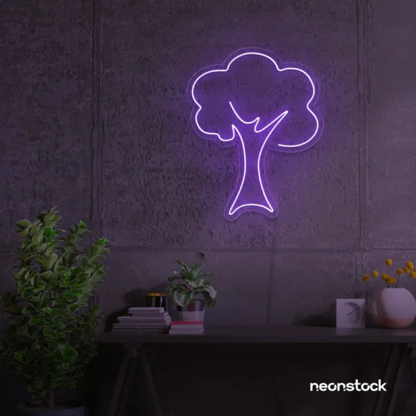 Tree neon sign in Purple for home and wall decor
