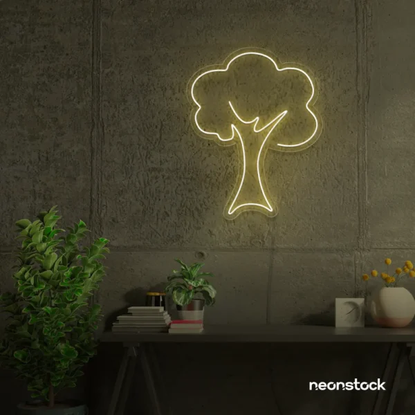 Tree neon sign in Warm White for home and wall decor