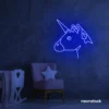 Unicorn neon sign in dark blue for kids' bedrooms, fairy-tale decor, and magical playrooms.