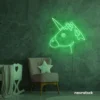 Unicorn neon sign in green for kids' bedrooms, fairy-tale decor, and magical playrooms.