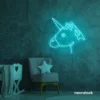 Unicorn neon sign in mint green for kids' bedrooms, fairy-tale decor, and magical playrooms.