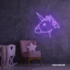 Unicorn neon sign in purple for kids' bedrooms, fairy-tale decor, and magical playrooms.