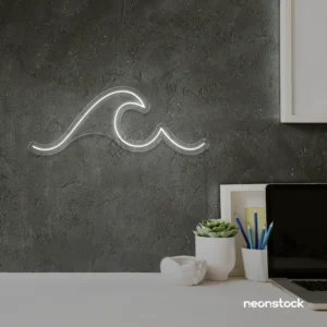 Wave Neon Sign – Baby Pink Ocean Line Art by NeonStock